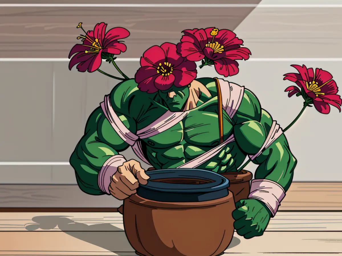 Violet-hued ceramic pot showcasing a geranium adorned with rosy blooms, tastefully juxtaposed against the verdant hues of its foliage, captured within a household setting upon a wooden surface. Top 6 Indoor Plants Most Problematic for Allergies, Based on a Medical Expert's Perspective